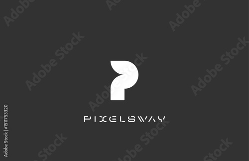 P initial logo design vector