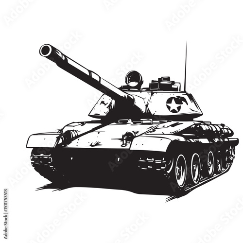vector illustration of a tank