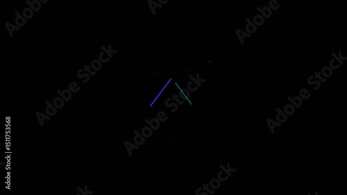 Turquoise and Purple Mysterious Flashing Sci Fi Corridor Background VJ Loop in 4K