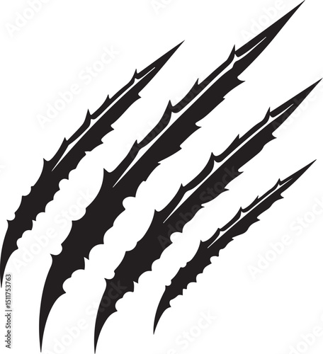 Animal Claw scratches mark silhouette vector, tiger scratches signs, cat scratches signs, dog scratches signs, bear scratches signs, lion scratches signs