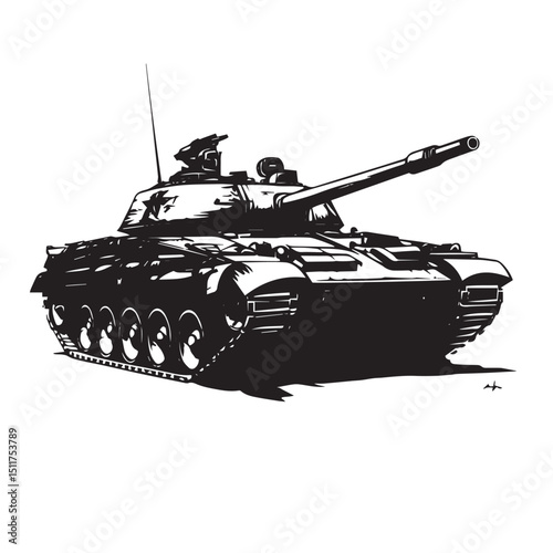 vector illustration of a tank