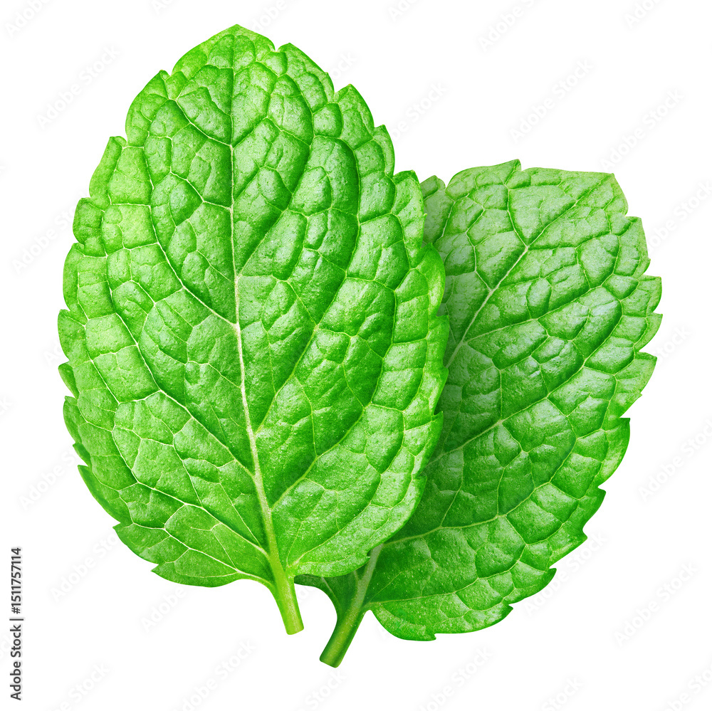 Obraz premium Mint isolated on white background with clipping path