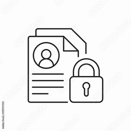 resume information about people lock icon vector sign