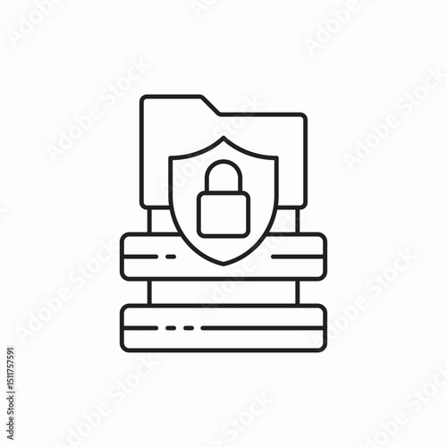 data server lock icon vector sign