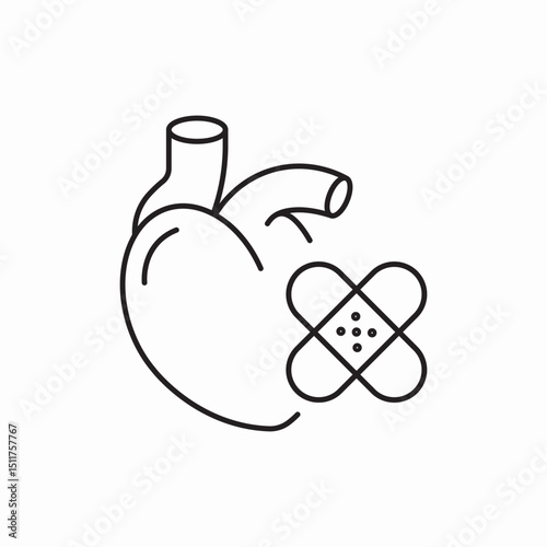 heart patch icon vector sign
