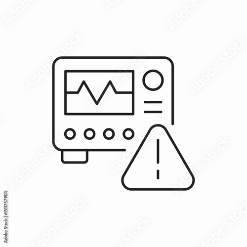 heart monitor Medical alert icon vector sign