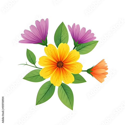 Icon of flowers generate image white background 