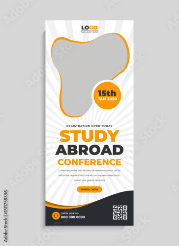 Study Abroad Education Expo Roll up Standee Banner Template