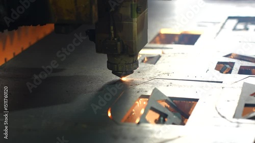 Industrial Laser Cutter in Action: Metal Sheet Fabrication