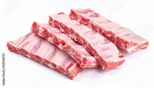 Wallpaper Mural Raw pork spare ribs isolated on white background Torontodigital.ca