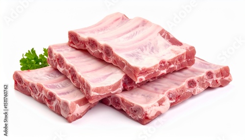 Wallpaper Mural Raw pork spare ribs isolated on white background Torontodigital.ca