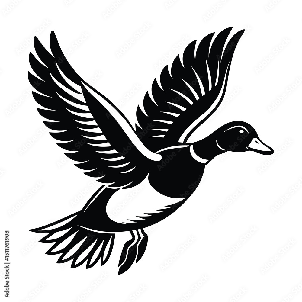 Obraz premium Flying duck svg