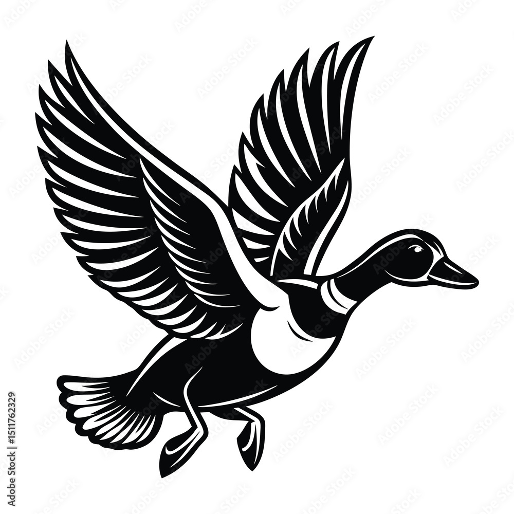 Naklejka premium Flying duck svg