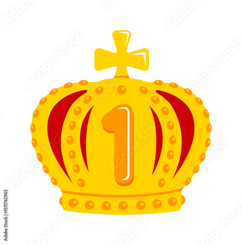 Gold crown (1st place) vector icon illustration