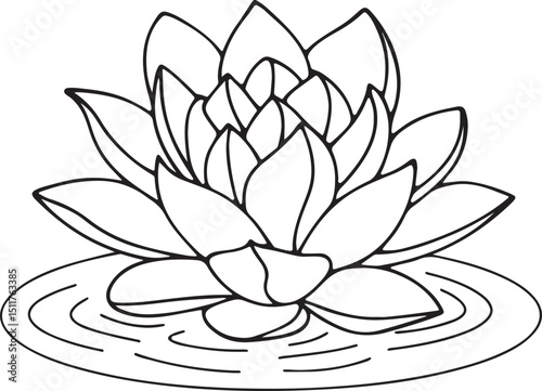vector illustration of water lily