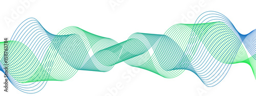 Abstract, digital-style background with series  intertwined, flowing waveforms made of smooth, fine aqua blue lines. Waves curve and overlap fluidly, stretching horizontally across with soft gradients