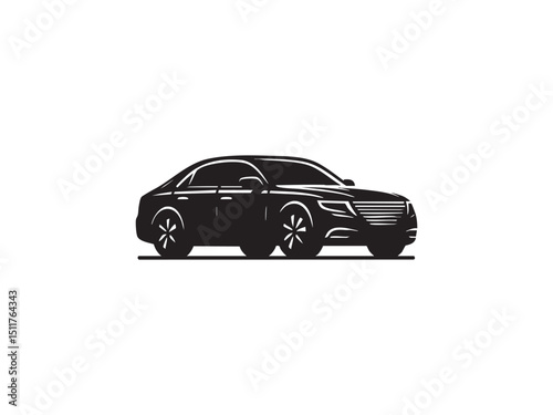 Classic Car Silhouette with Retro Styling – Travel, Road Trip, and Freedom Concept.