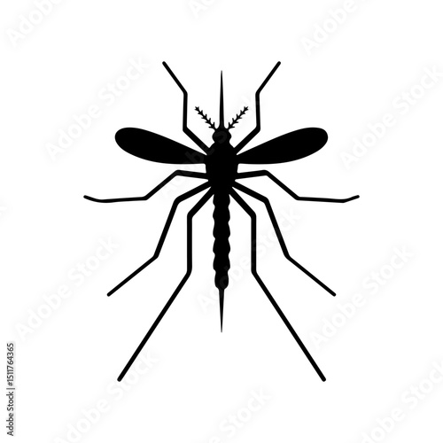 Mosquito icon silhouette icon vector flat design on white background