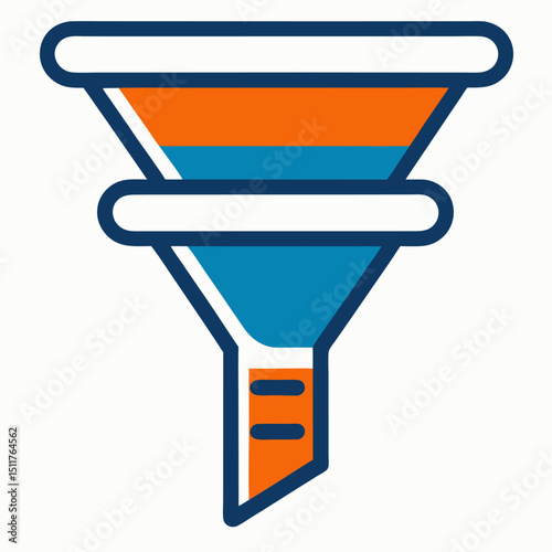 Sales funnel icon on white background