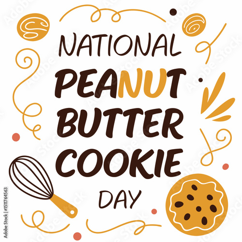 NATIONAL PEANUT BUTTER COOKIE DAY vector illustration