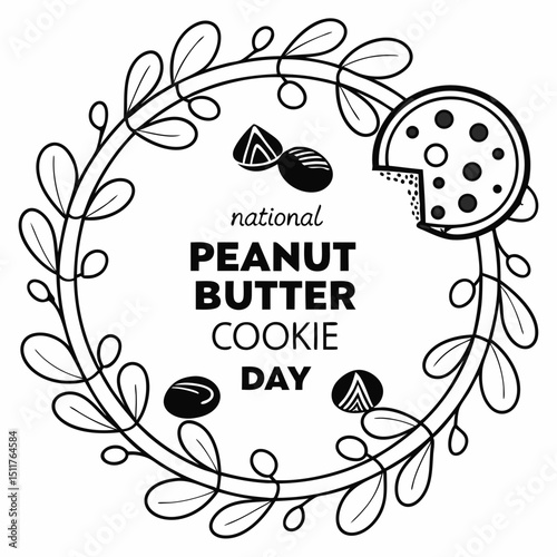 NATIONAL PEANUT BUTTER COOKIE DAY vector illustration
