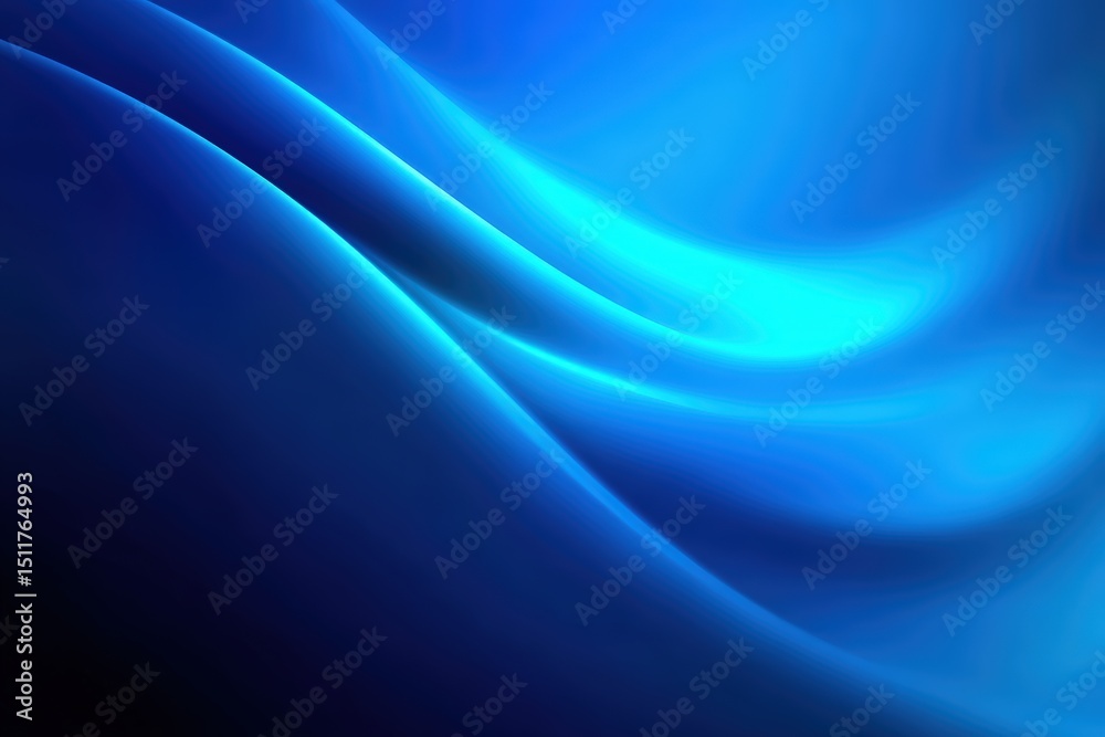 Obraz premium Abstract blue waves with smooth, flowing curves creating a calming and fluid visual effect.