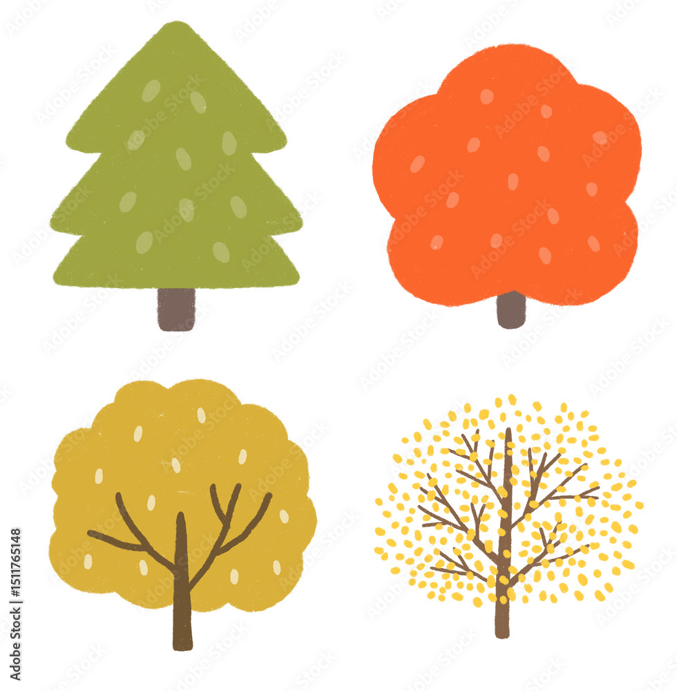 Fototapeta premium Autumn Laves, Maple Tree. Autumn Design Decorative Elements.