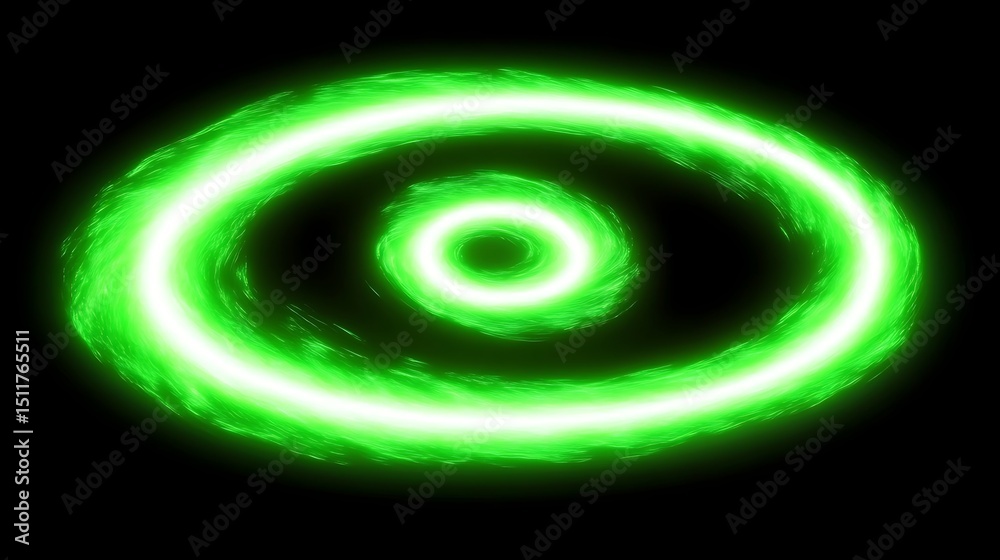 Naklejka premium Abstract glowing green rings