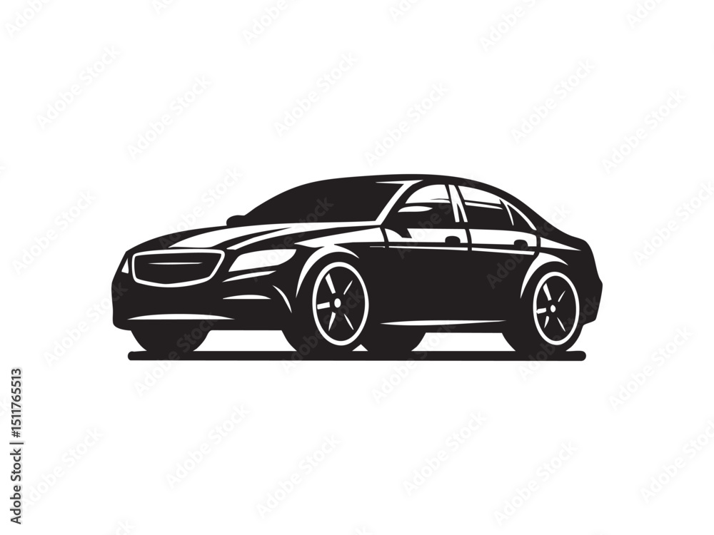 Naklejka premium Sports Car Silhouette in Motion – Speed, Power, and Performance Design.