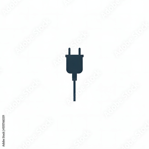 Minimal phone charger icon clean design white background.