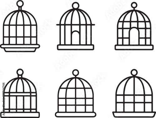 set of cage with birds