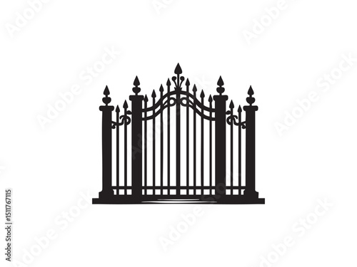 Iron Fence Silhouette – Security, Border, and Protection Theme.