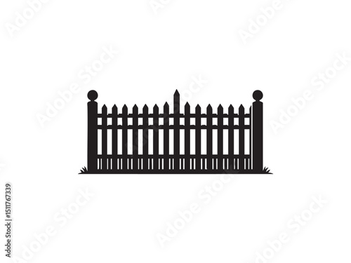 Iron Fence Silhouette – Security, Border, and Protection Theme.
