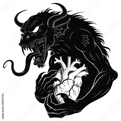 Wild animal vector illustration of a zombie monster