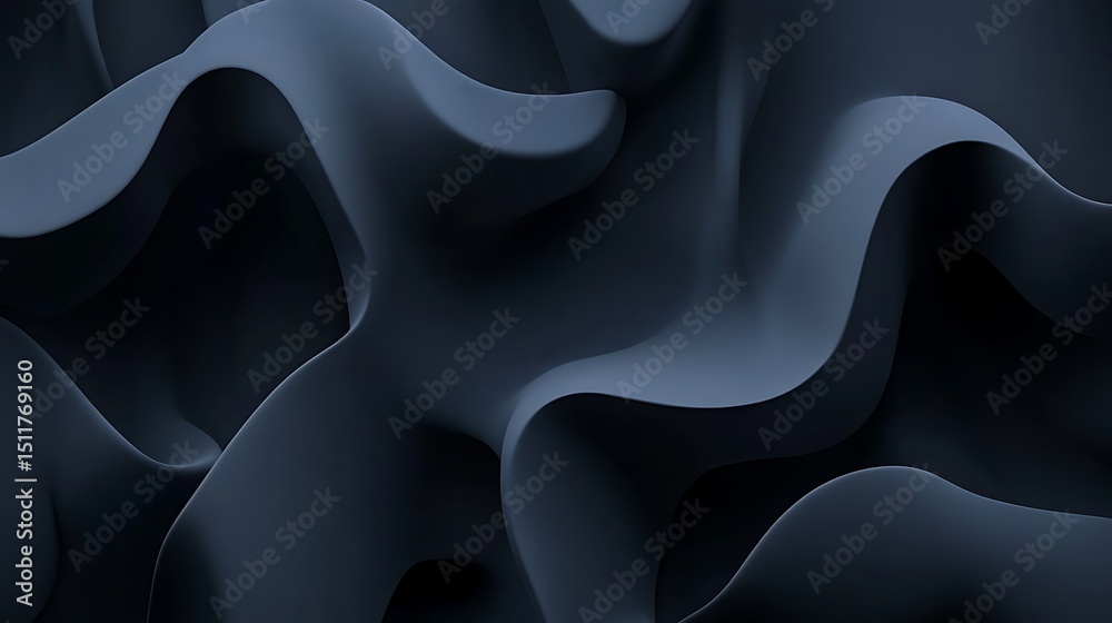 Obraz premium Dark, flowing, abstract textile