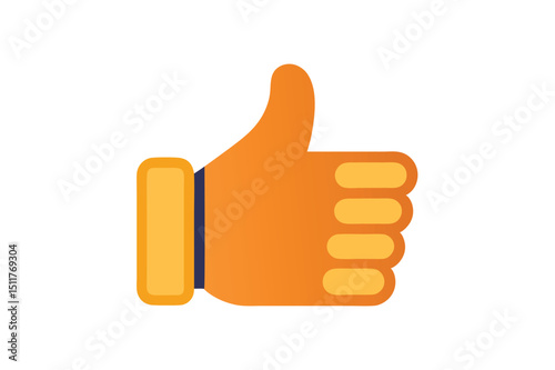 Clean simple thumbs up emoji hand sign vector graphic