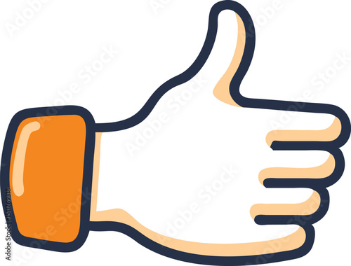 Clean simple thumbs up hand emoji vector graphic