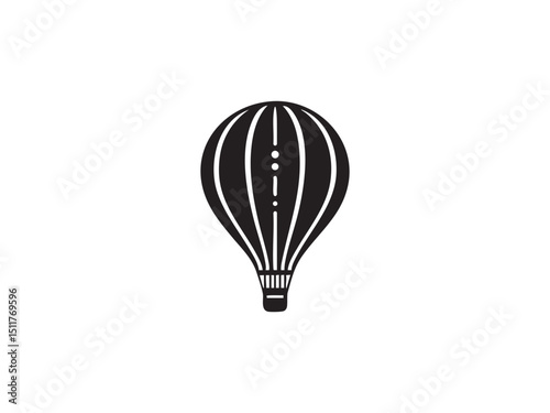 Hot Air Balloon Silhouette Over Mountains with Clouds – Flight, Serenity, and Landscape Beauty.