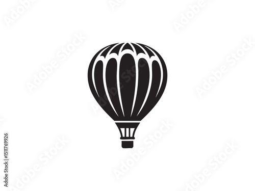 Hot Air Balloon Silhouette Over Mountains with Clouds – Flight, Serenity, and Landscape Beauty.