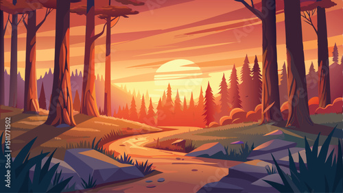 sunset in the mountains