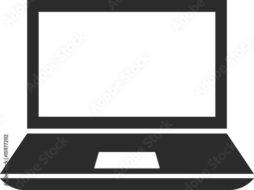 laptop notebook icon for computer and network related icons in dark grey and clear background editable vector illustration