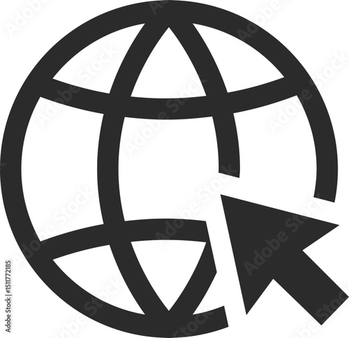 online internet icon for computer and network related icons in dark grey and clear background editable vector illustration