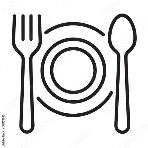 Minimalist black and white geometric cutlery and dish design