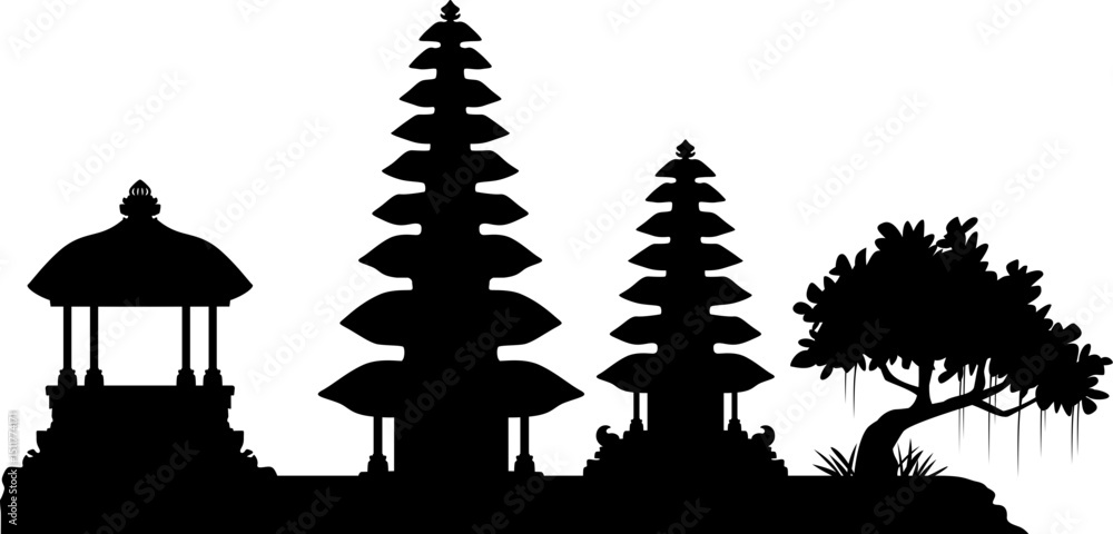 Obraz premium Bali Pura Silhouette