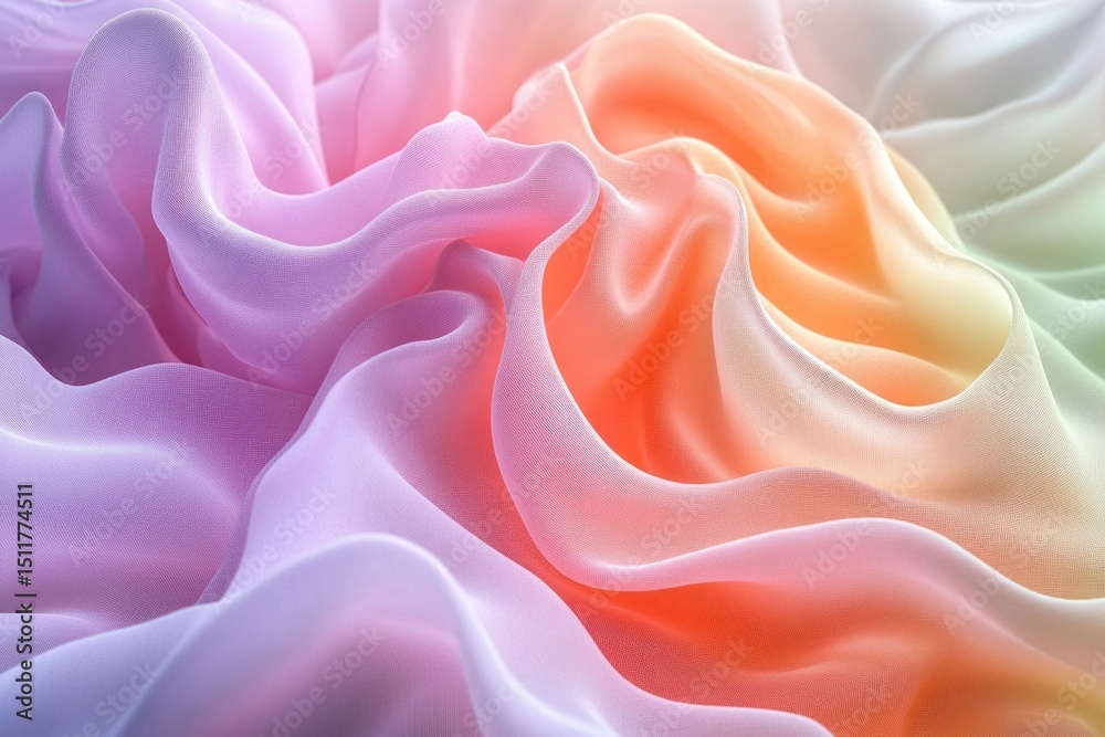 Fototapeta premium Soft pastel fabric with ombre effect, creating a dreamy and elegant aesthetic.