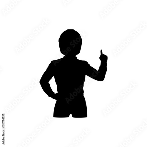 Formula 1 Driver Silhouette Isolated on Transparent Background
