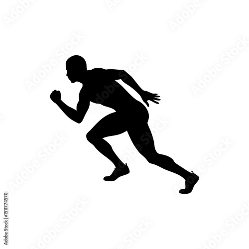 Athlet Silhouette Isolated on Transparent Background
