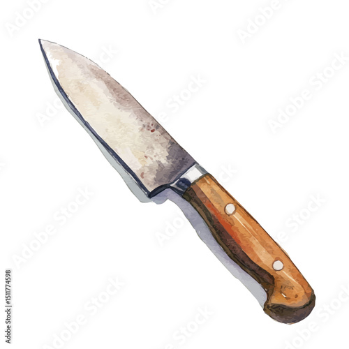 watercolor of Utility Knife, vector high quality, isolated on a white background.