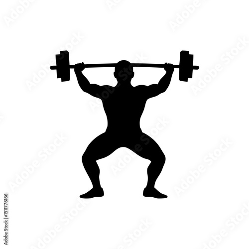 CrossFitter Silhouette Isolated on Transparent Background