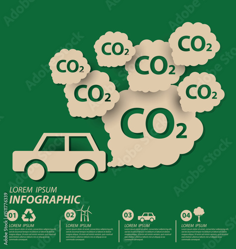 Carbon dioxide. Save world vector illustration.